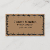 フェンシングにバーブワイヤが付いている 名刺 (正面)