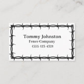 フェンシングにバーブワイヤが付いている 名刺 (正面)