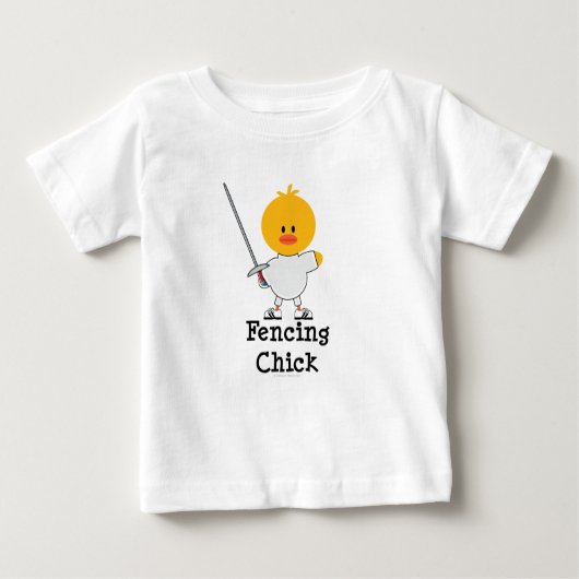 フェンシングのひよこの乳児のティー ベビーTシャツ (正面)