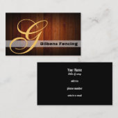 フェンシングのイメージのモノグラムの名刺 名刺 (正面/裏面)