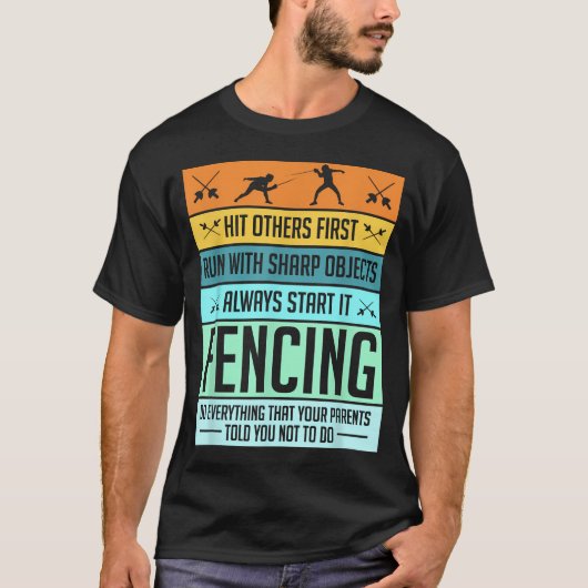 フェンシングのダジャレTシャツ Tシャツ (正面)
