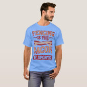 フェンシングはスポーツフェンサーのお肉の元凶 ギフト 面白い Tシャツ (正面フル)