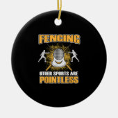 フェンシングやスポーツは無意味な男性である セラミックオーナメント (正面)