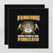 フェンシングやスポーツは無意味な男性の女性である 招待状 (正面/裏面)