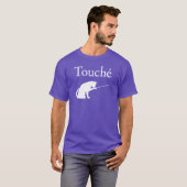 フェンシングをする猫好きのためのレトロなデザインの少年服 Tシャツ (正面フル)