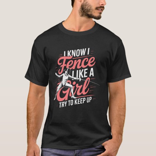 フェンシングを愛する人のユーモア Tシャツ (正面)