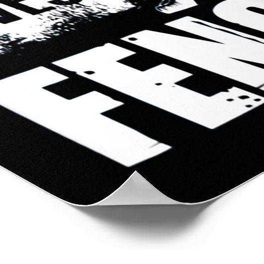 フェンシングを愛する女の子をウンダーが見守る ポスター (角)