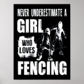 フェンシングを愛する女の子をウンダーが見守る ポスター (正面)