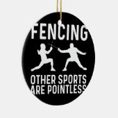 フェンシングカッコいいギフト女子男性へフェンサースポーツエペ セラミックオーナメント (右)