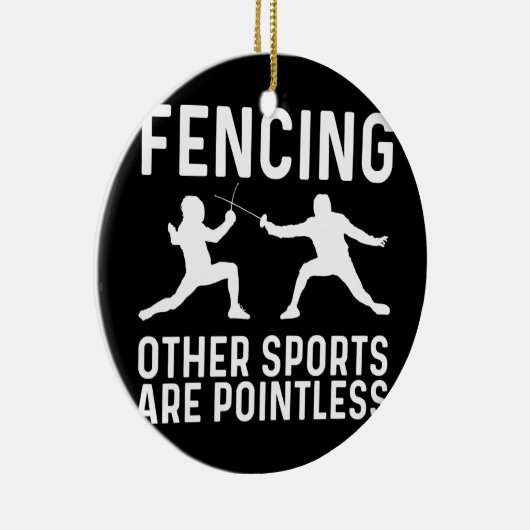 フェンシングカッコいいギフト女子男性へフェンサースポーツエペ セラミックオーナメント (右)