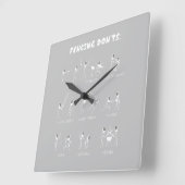 フェンシングギフト|私は常に試合に勝つ スクエア壁時計 (傾斜)