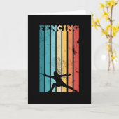 フェンシングギフトFencer Saber Rapierレトロ剣 カード (黄色い花)