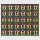 フェンシングクリスマスジンジャーブレッドマンホリデークリスマス ラッピングペーパー (フラット)