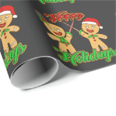 フェンシングクリスマスジンジャーブレッドマンホリデークリスマス ラッピングペーパー (ロールコーナー)