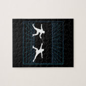 フェンシングゲームゲーマーフェンサースポーツフェンシング ジグソーパズル (横)