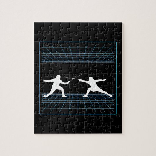 フェンシングゲームゲーマーフェンサースポーツフェンシング ジグソーパズル (縦)