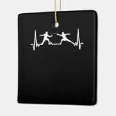 フェンシングゲームゲーマーフェンサースポーツ心図フェンシング セラミックオーナメント (左)