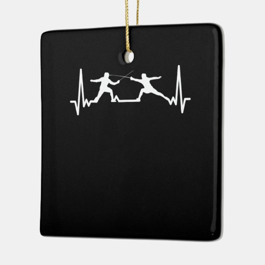 フェンシングゲームゲーマーフェンサースポーツ心図フェンシング セラミックオーナメント (左)