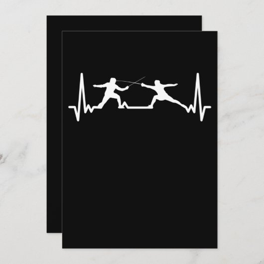 フェンシングゲームゲーマーフェンサースポーツ心図フェンシング 招待状 (正面/裏面)