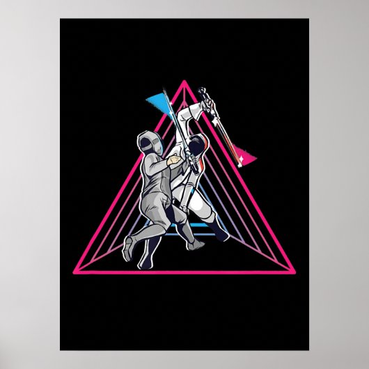 フェンシングゲームゲーマーフェンサースポーツ90sフェンシング ポスター (正面)