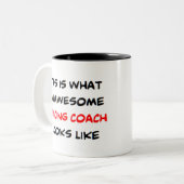 フェンシングコーチ素晴らし、 ツートーンマグカップ (正面左)