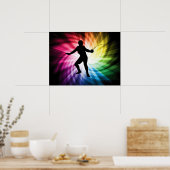 フェンシングシルエット；スペクトル ポスター (キッチン)