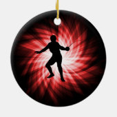 フェンシングシルエット;赤 セラミックオーナメント (裏面)