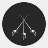 フェンシングスポーツエペースソードフェンサーファイティングフェンシング ラウンドシール (正面)