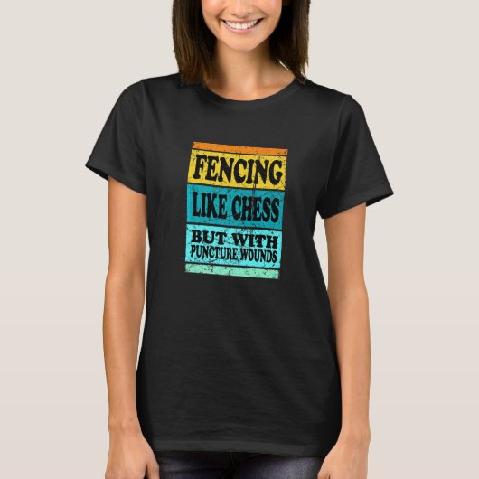 フェンシングスポーツプン女男性へ性チェスのような子供 Tシャツ (正面)