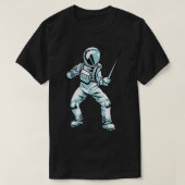 フェンシングスポーツ剣宇宙飛行士ファイティングFe Tシャツ (デザイン正面)