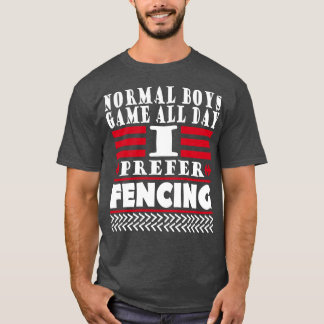 フェンシングスポーツ男性の反応 Tシャツ