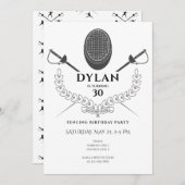 フェンシングバースデーパーティーフォイルエペサベルトーナメント 招待状 (正面/裏面)