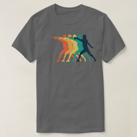フェンシングフェンサーレトロ Tシャツ (デザイン正面)