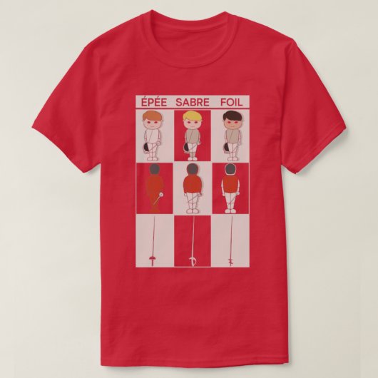 フェンシングフェンシングフェンサー箔(1) Tシャツ (デザイン正面)