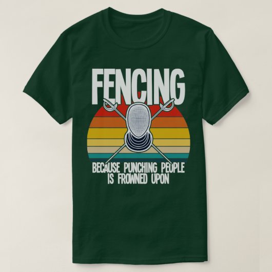 フェンシングフェンシング人を殴るのは眉をひそめる Tシャツ (デザイン正面)