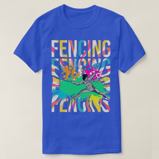 フェンシングフェンシング カラフル Tシャツ (デザイン正面)