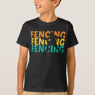 フェンシングヴィンテージフェンスレトロフェンスシルエット Tシャツ