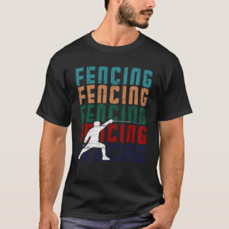 フェンシングヴィンテージレトロデザイン装置 Tシャツ