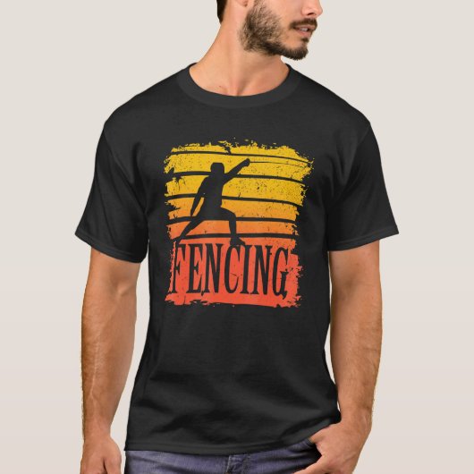 フェンシングヴィンテージレトロ装置 Tシャツ (正面)