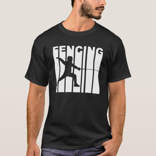 フェンシングヴィンテージレトロ装置 Tシャツ (正面)