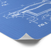 フェンシング剣1970年特許技術青写真 ポスター (角)