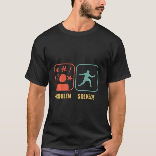 フェンシング問題の解決フェンサー剣士Epee M Tシャツ (正面)