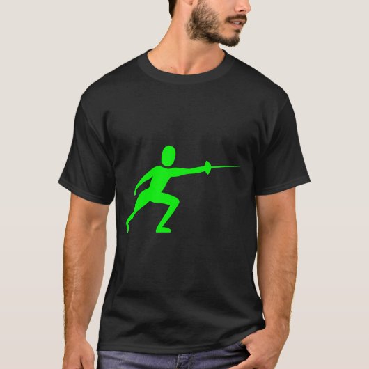 フェンシング姿 – 緑 Tシャツ (正面)