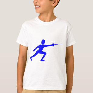 フェンシング姿 – 青 Tシャツ