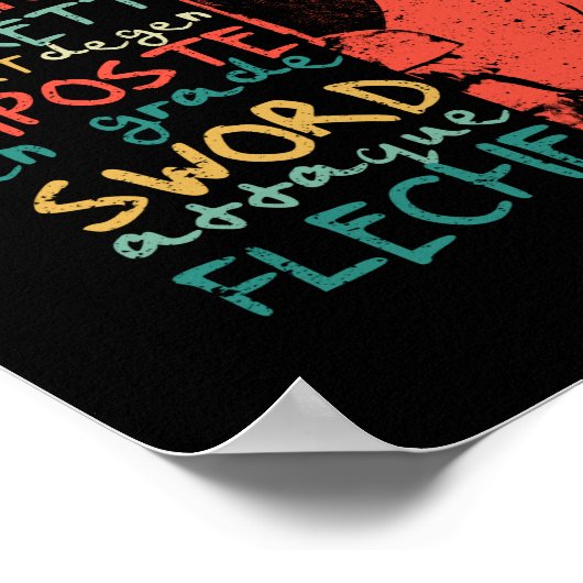 フェンシング用語トレーニングフェンサーチームのフォイル ポスター (角)