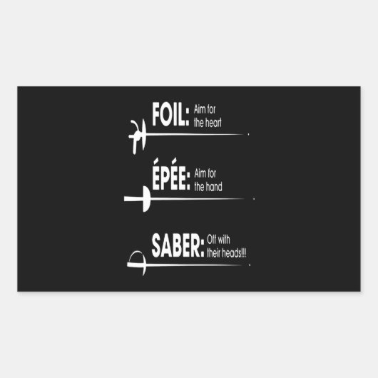 フェンシング贈与 | I常にすべての試合に勝つ 長方形シール (正面)
