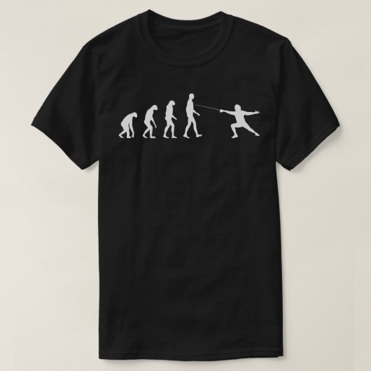 フェンシング進化白 Tシャツ (デザイン正面)
