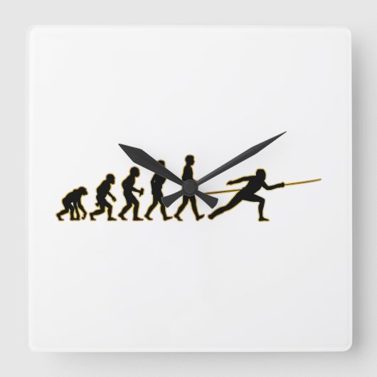 フェンシング スクエア壁時計 (正面)