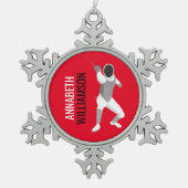 フェンシング スノーフレークピューターオーナメント (正面)