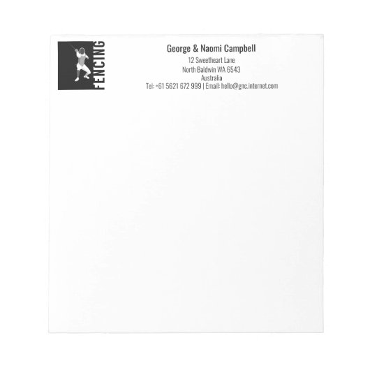 フェンシング ノートパッド (正面)